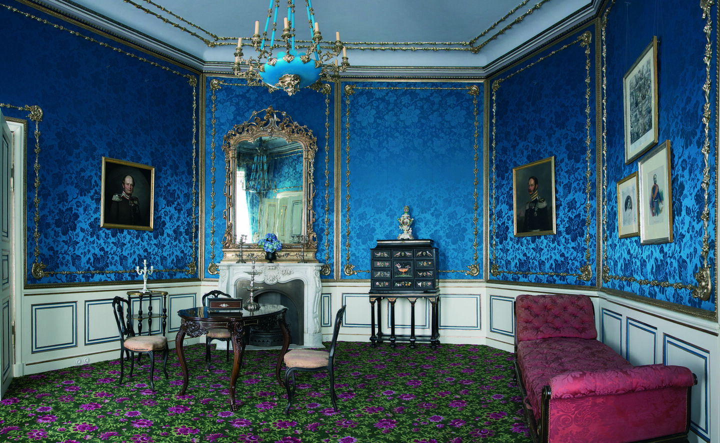 Blauer Salon im Schloss Branitz, Foto: Ben Peters, Cottbus / SFPM (2015)